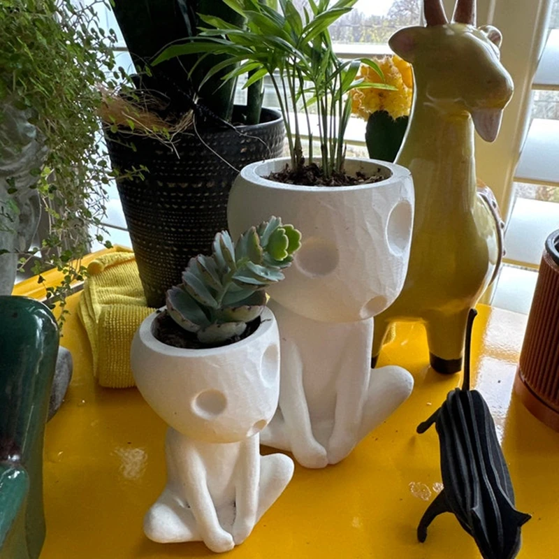 Snake Plant Ceramic - กระถางต้นเอลฟ์สุดน่ารักกระถางต้นไม้ที่ตั้งต้นไม้ด้วยอากาศที่ตั้งต้นไม้ขนาดเล็กกระถางดอกไม้สำหรับพืชในร่ม