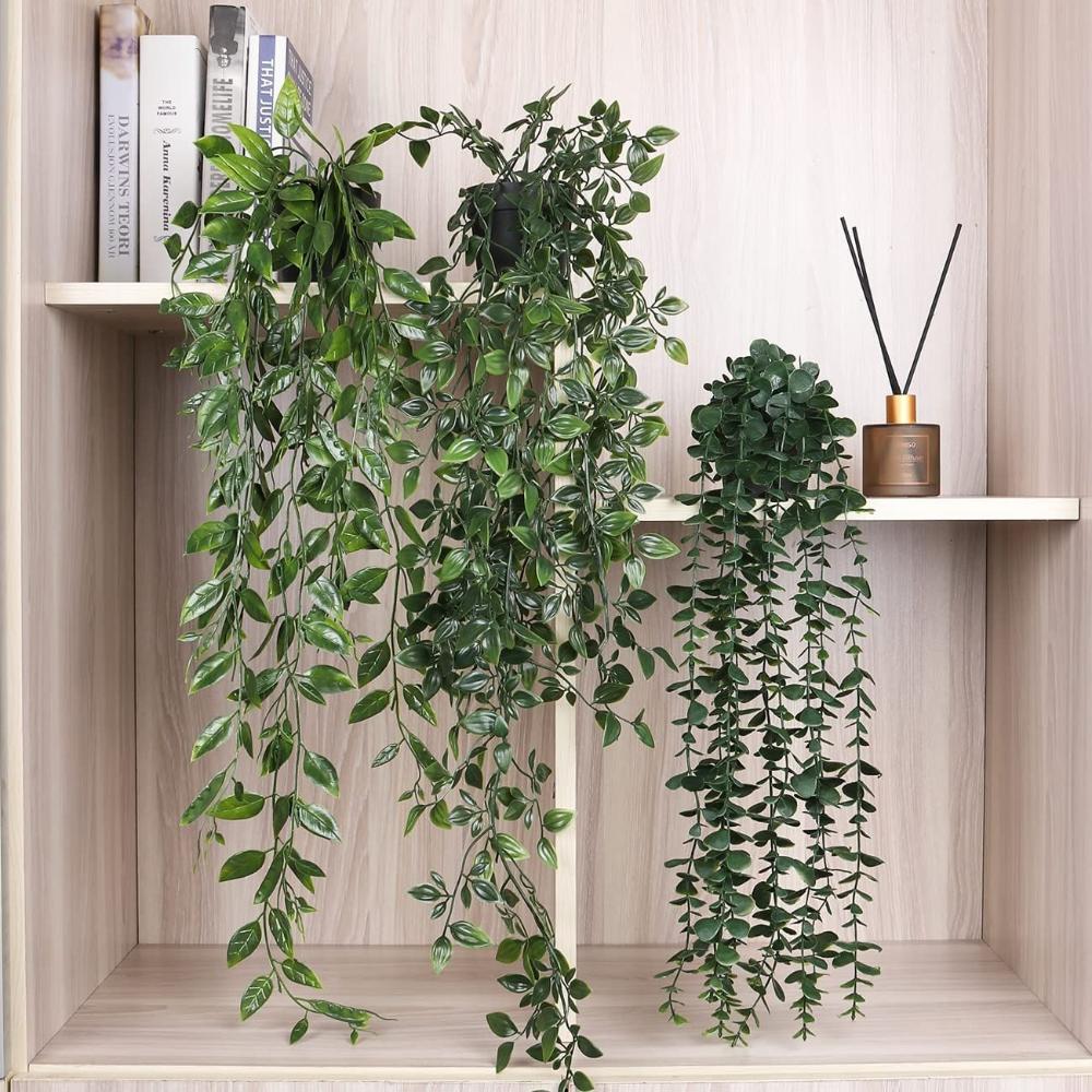 พืชแขวนประดิษฐ์พร้อมหม้อพืชปลอ - String Of Pearls Plant บทวิจารณ์และราคา