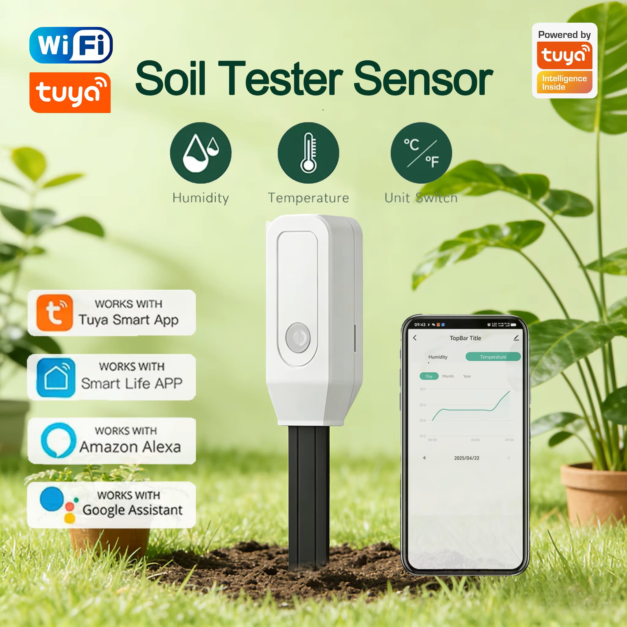 เครื่องวัดความชื้นในดินแบบ WiF - Plant Parent App บทวิจารณ์และราคา