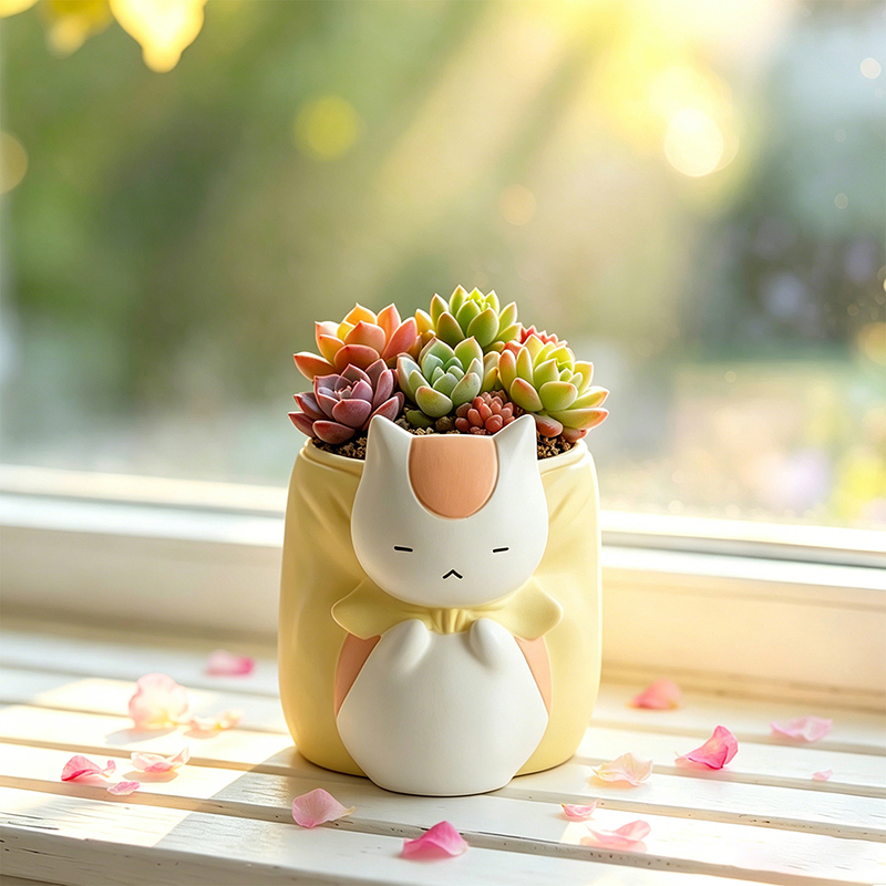 กระถางเรซิ่นรูปแมวนอนหลับอ้วนๆ - Snake Plant Ceramic บทวิจารณ์และราคา