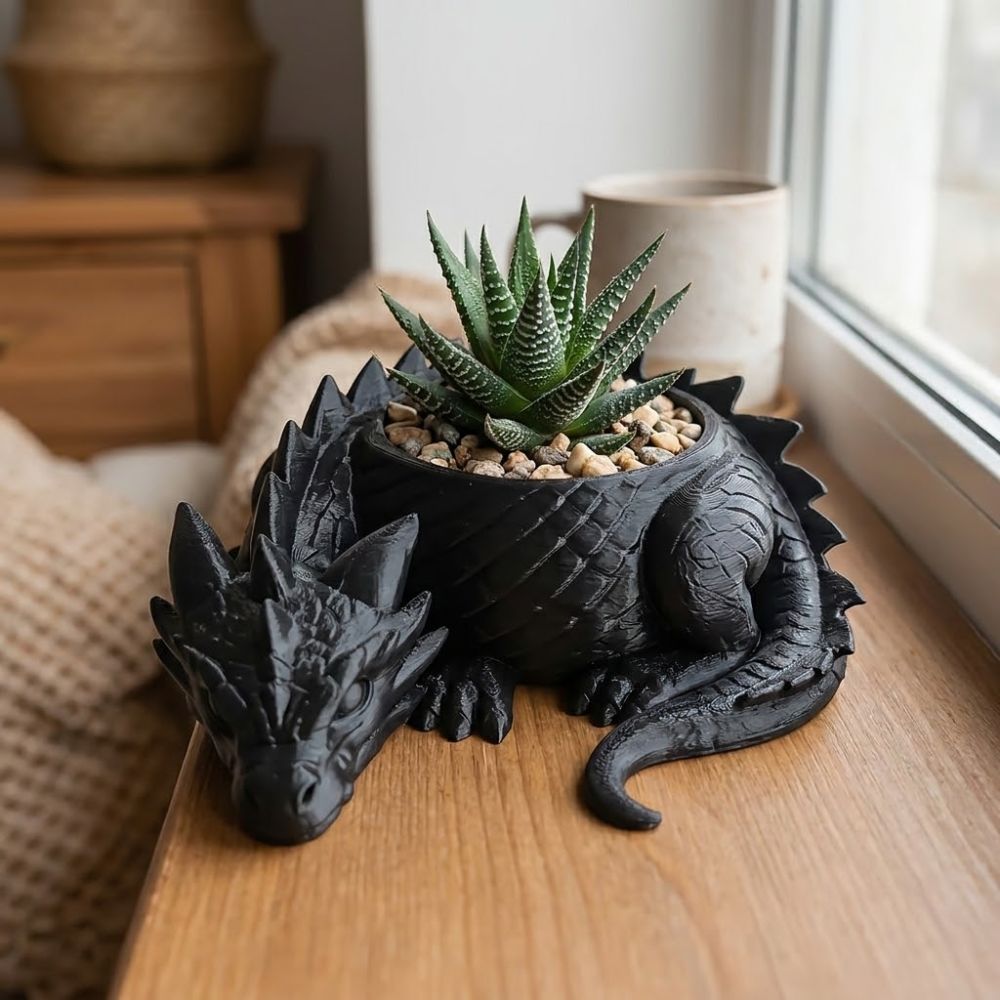 กระถางต้นไม้รูปมังกรพิมพ์ 3 มิ - Snake Plant Ceramic บทวิจารณ์และราคา