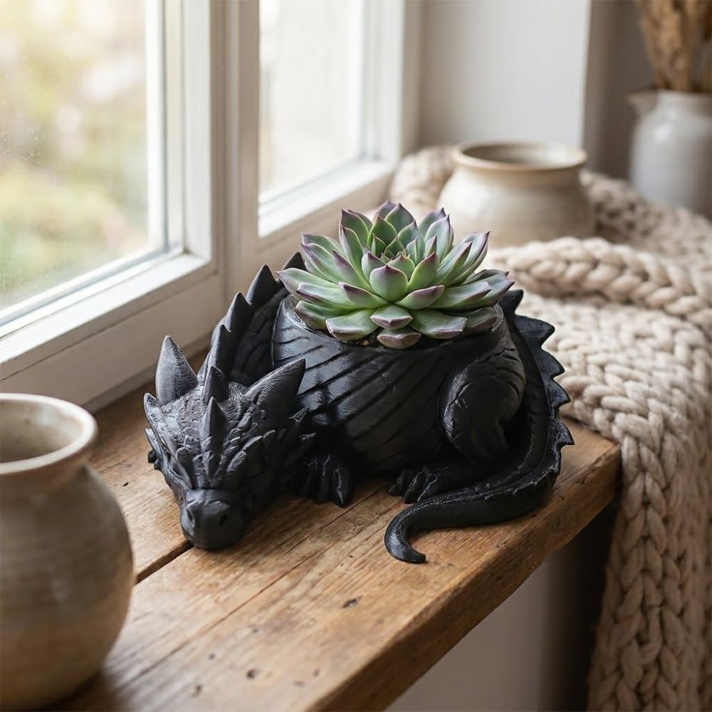 กระถางต้นไม้รูปมังกรพิมพ์ 3 มิ - Snake Plant Ceramic บทวิจารณ์และราคา